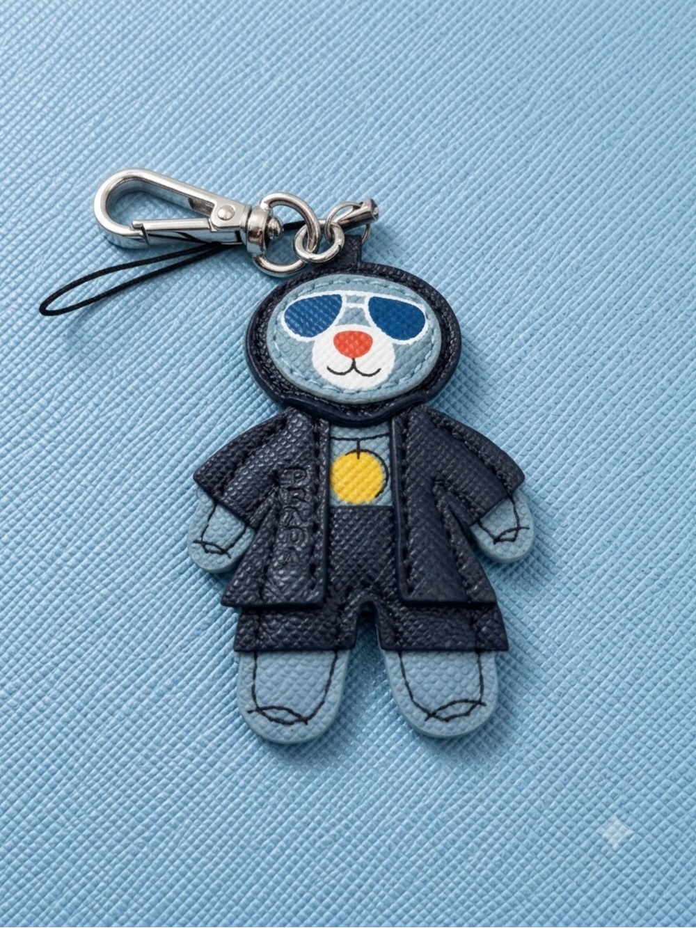 Prada Light Blue Bear Leather Charm